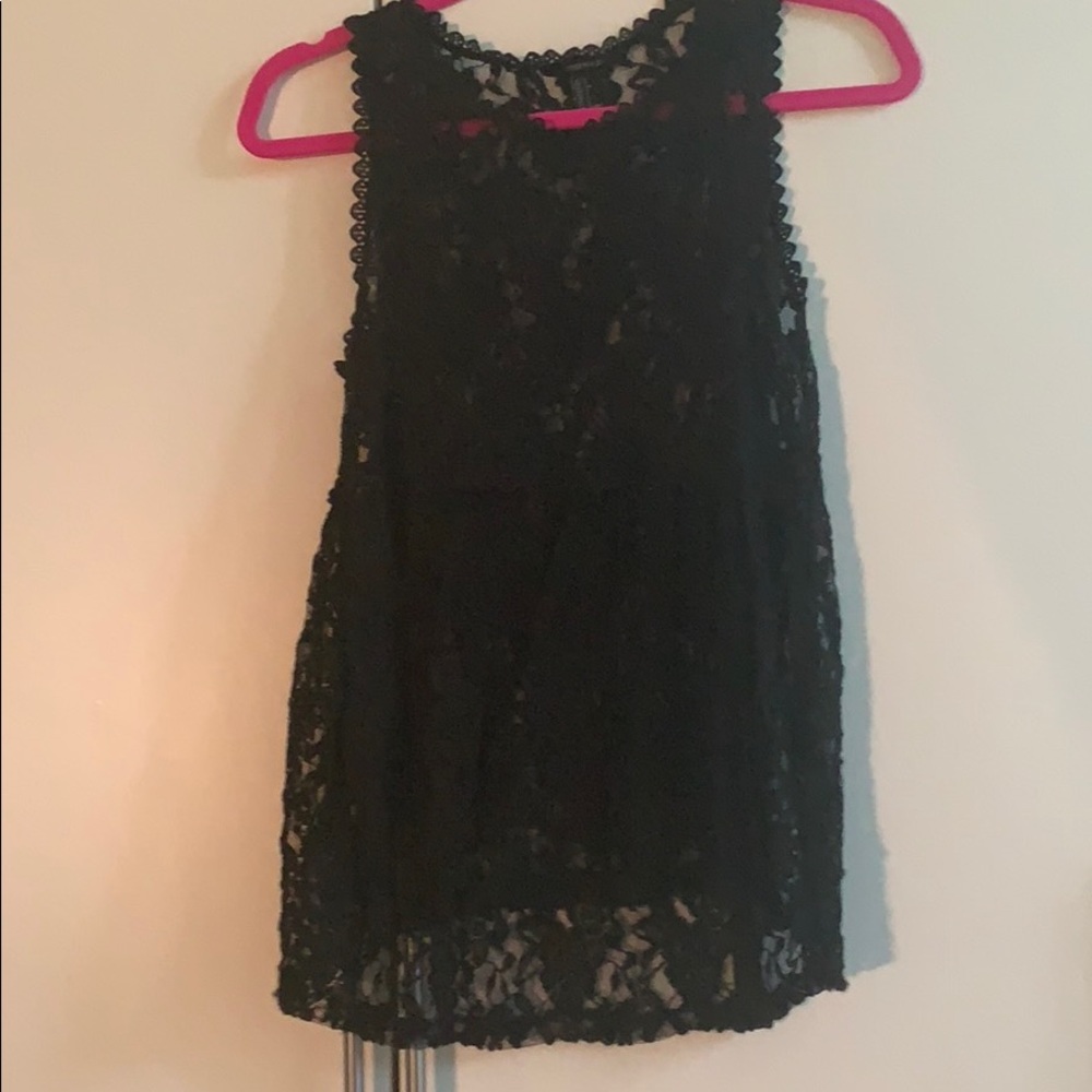 Black tank lace blouse (needs underlay)
